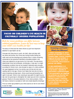 Download the Focus on Children's Eye Health in Culturally Diverse Populations Report