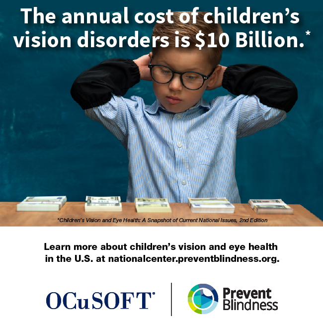 The annual cost of children's vision disorders is $10 billion.