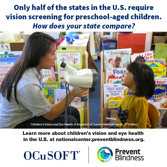Only half of the states in the U.S. require vision screening for preschool-aged children. How does your state compare?