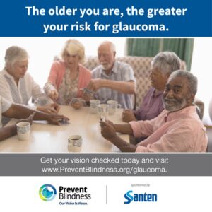 The older you are, the greater your risk for glaucoma