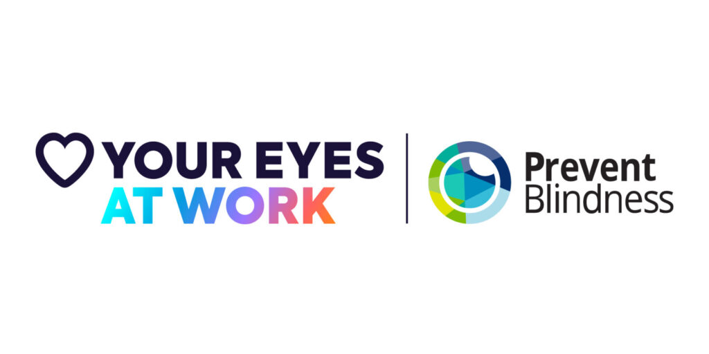 World Sight Day 2023 logo - Love Your Eyes at Work and Prevent Blindness